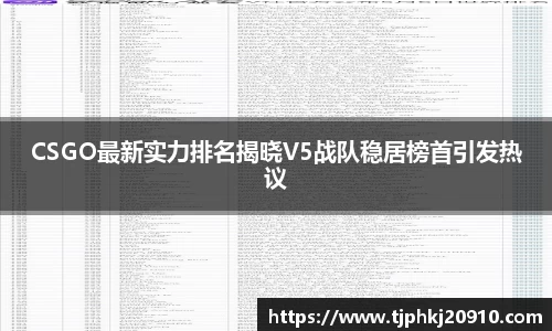 CSGO最新实力排名揭晓V5战队稳居榜首引发热议