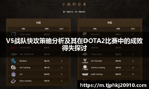 V5战队快攻策略分析及其在DOTA2比赛中的成败得失探讨